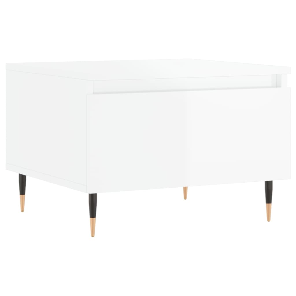 vidaXL Coffee Tables 2 pcs High Gloss White 50x46x35cm Engineered Wood