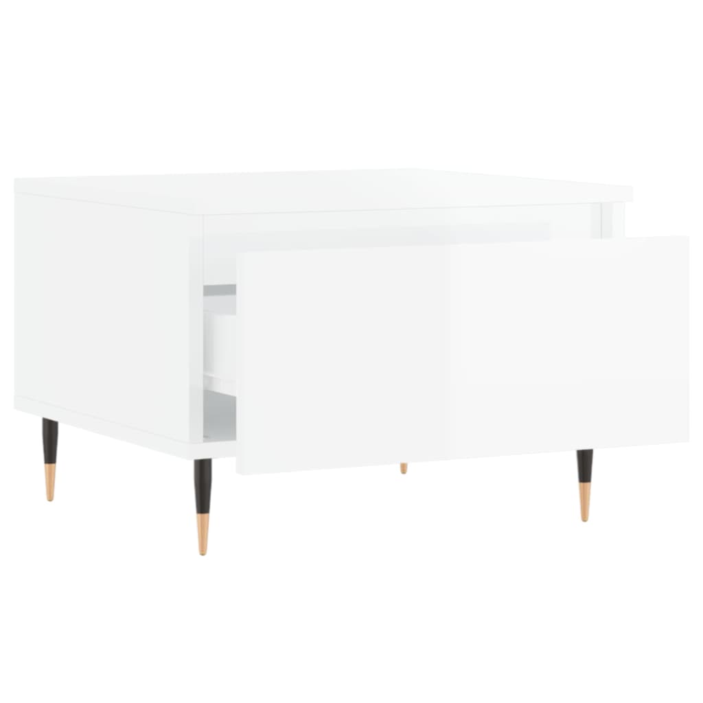 vidaXL Coffee Tables 2 pcs High Gloss White 50x46x35cm Engineered Wood