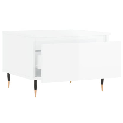 vidaXL Coffee Tables 2 pcs High Gloss White 50x46x35cm Engineered Wood