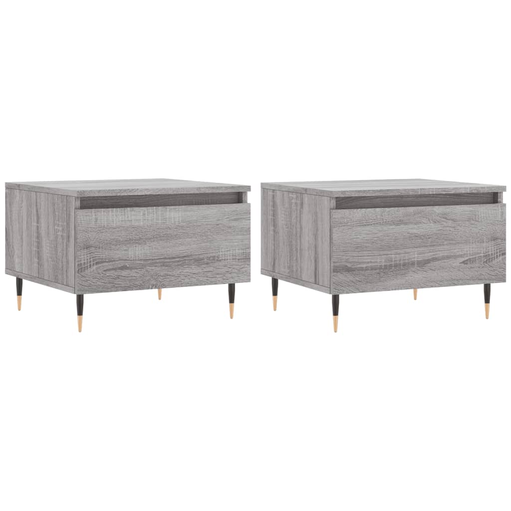 vidaXL Coffee Tables 2 pcs Grey Sonoma 50x46x35 cm Engineered Wood