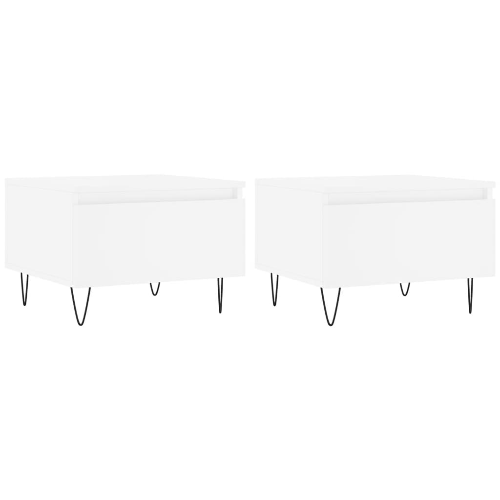 vidaXL Coffee Tables 2 pcs White 50x46x35 cm Engineered Wood
