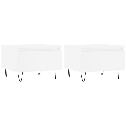 vidaXL Coffee Tables 2 pcs White 50x46x35 cm Engineered Wood