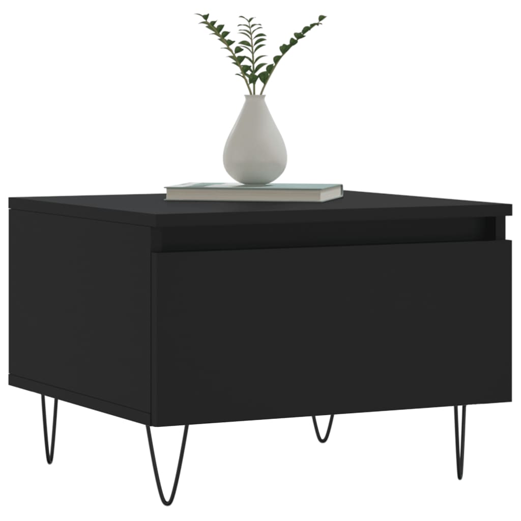 vidaXL Coffee Tables 2 pcs Black 50x46x35 cm Engineered Wood