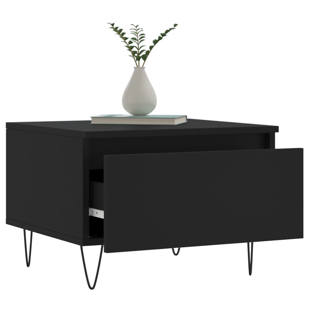 vidaXL Coffee Tables 2 pcs Black 50x46x35 cm Engineered Wood