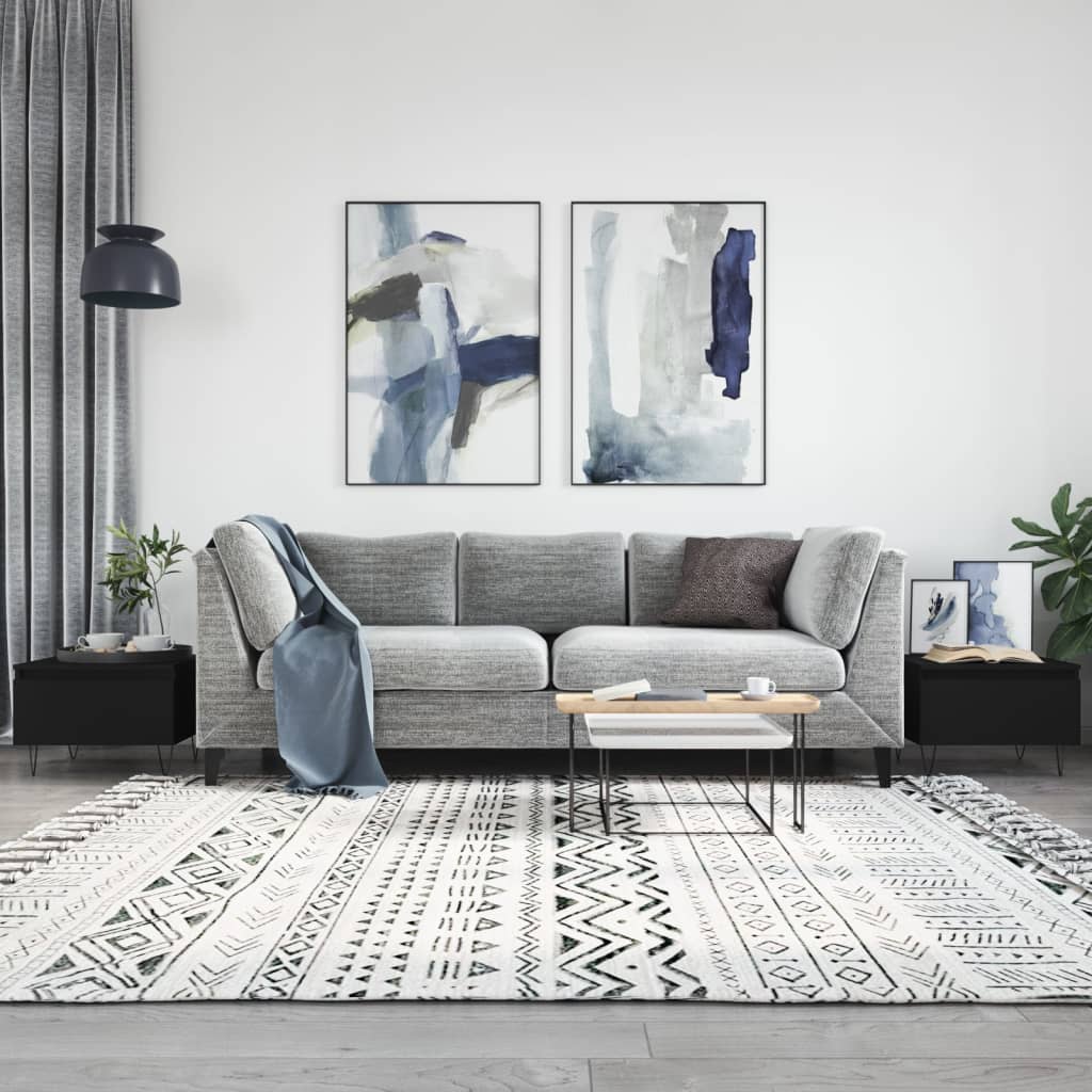 vidaXL Coffee Tables 2 pcs Black 50x46x35 cm Engineered Wood