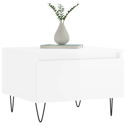 vidaXL Coffee Tables 2 pcs High Gloss White 50x46x35cm Engineered Wood