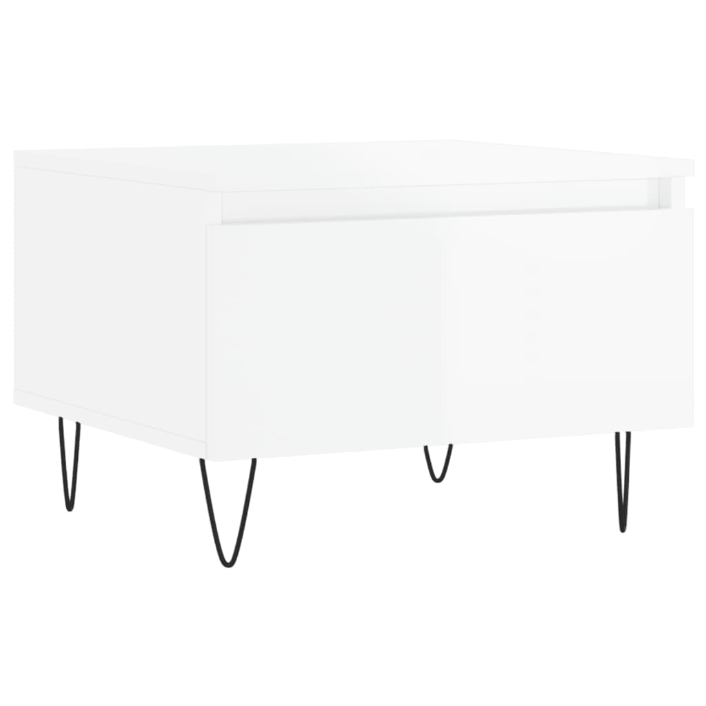 vidaXL Coffee Tables 2 pcs High Gloss White 50x46x35cm Engineered Wood