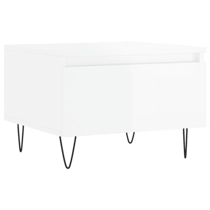 vidaXL Coffee Tables 2 pcs High Gloss White 50x46x35cm Engineered Wood