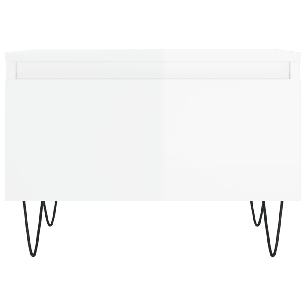 vidaXL Coffee Tables 2 pcs High Gloss White 50x46x35cm Engineered Wood