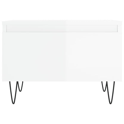 vidaXL Coffee Tables 2 pcs High Gloss White 50x46x35cm Engineered Wood