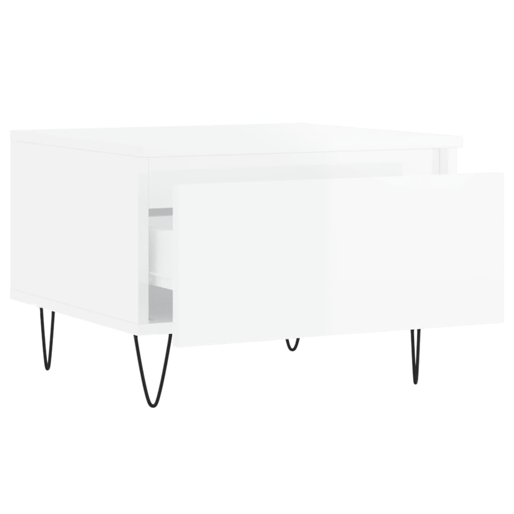 vidaXL Coffee Tables 2 pcs High Gloss White 50x46x35cm Engineered Wood