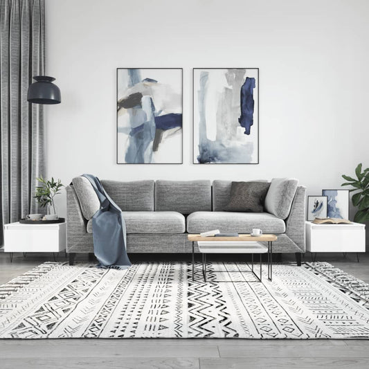 vidaXL Coffee Tables 2 pcs High Gloss White 50x46x35cm Engineered Wood