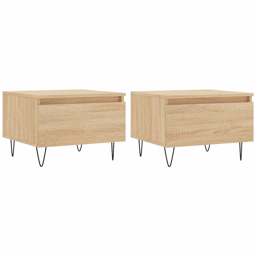 vidaXL Coffee Tables 2 pcs Sonoma Oak 50x46x35 cm Engineered Wood