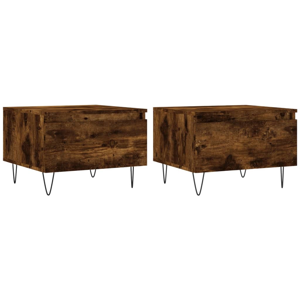 vidaXL Coffee Tables 2 pcs Smoked Oak 50x46x35 cm Engineered Wood