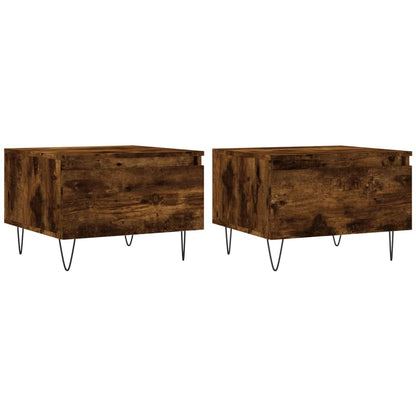 vidaXL Coffee Tables 2 pcs Smoked Oak 50x46x35 cm Engineered Wood