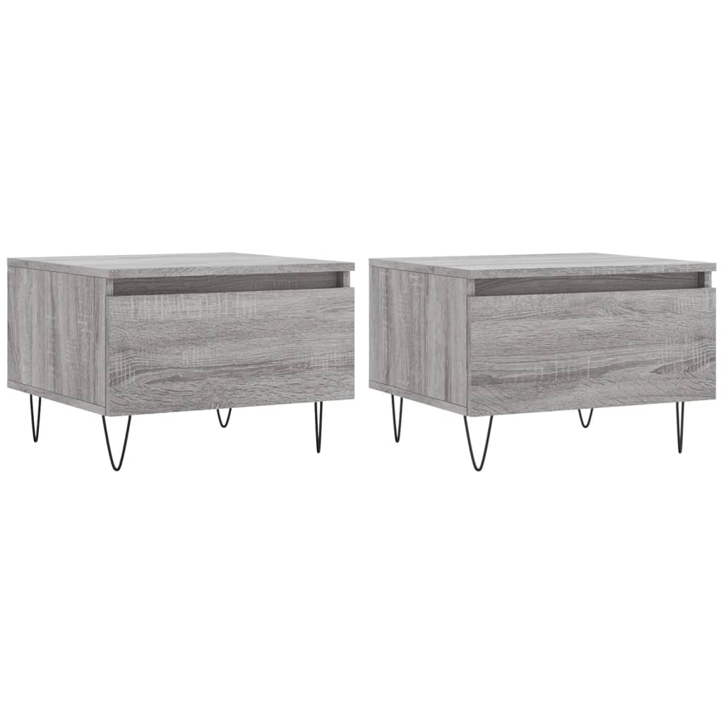 vidaXL Coffee Tables 2 pcs Grey Sonoma 50x46x35 cm Engineered Wood