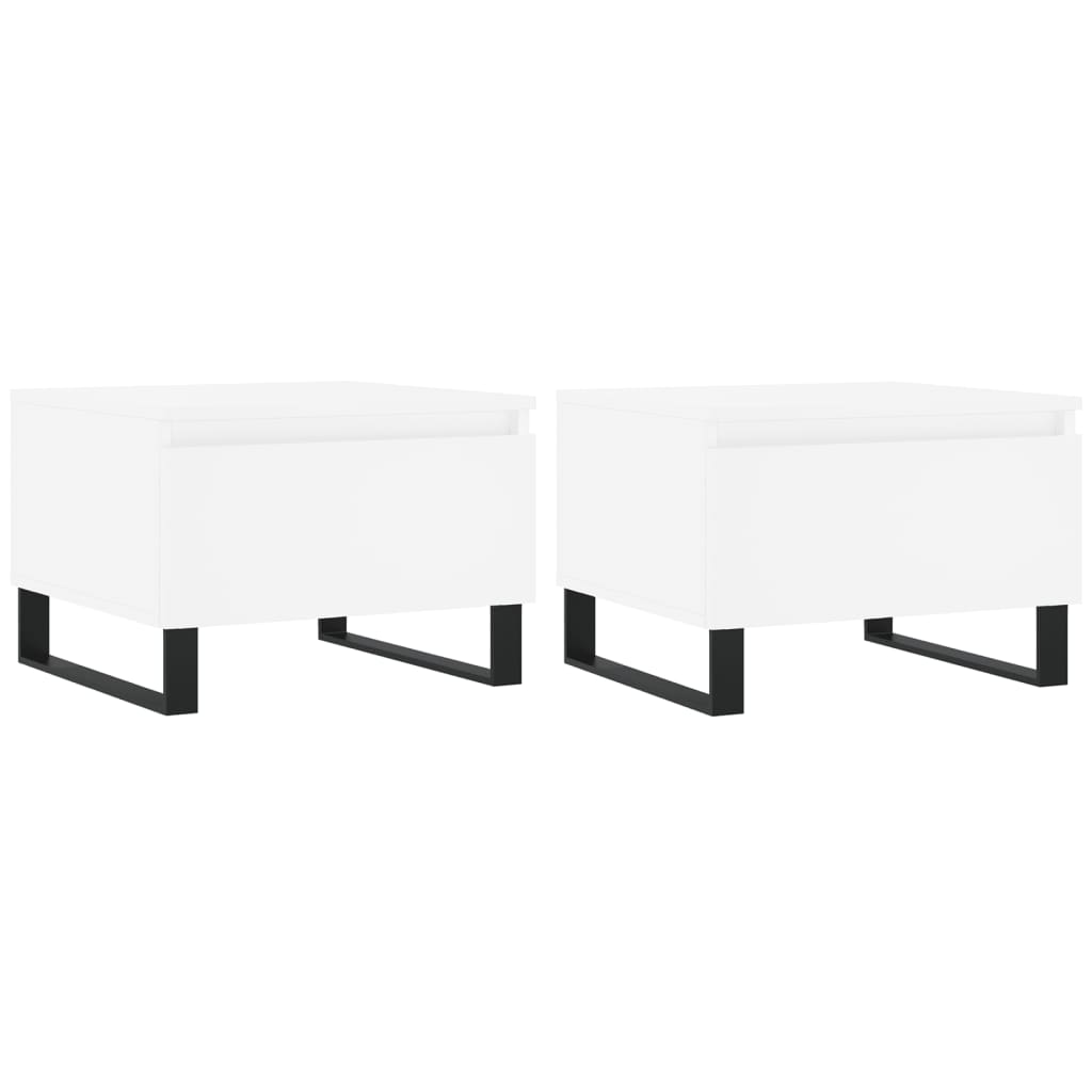 vidaXL Coffee Tables 2 pcs White 50x46x35 cm Engineered Wood