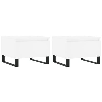 vidaXL Coffee Tables 2 pcs White 50x46x35 cm Engineered Wood
