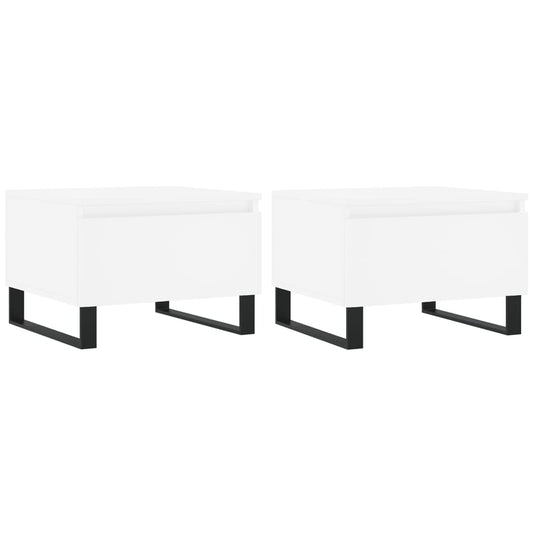 vidaXL Coffee Tables 2 pcs White 50x46x35 cm Engineered Wood