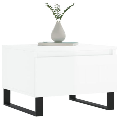 vidaXL Coffee Tables 2 pcs High Gloss White 50x46x35 cm Engineered Wood