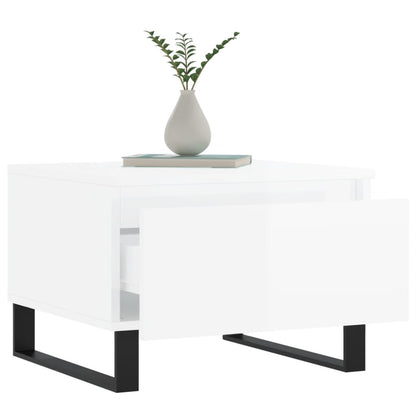 vidaXL Coffee Tables 2 pcs High Gloss White 50x46x35cm Engineered Wood