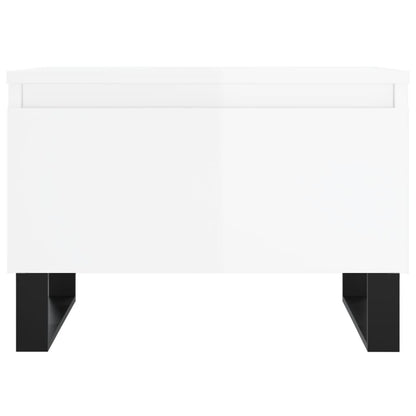 vidaXL Coffee Tables 2 pcs High Gloss White 50x46x35 cm Engineered Wood