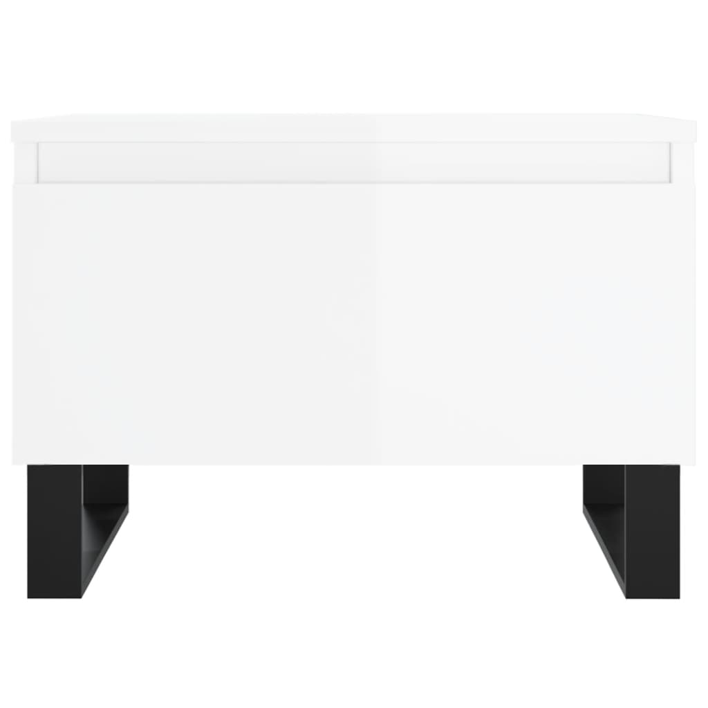 vidaXL Coffee Tables 2 pcs High Gloss White 50x46x35cm Engineered Wood