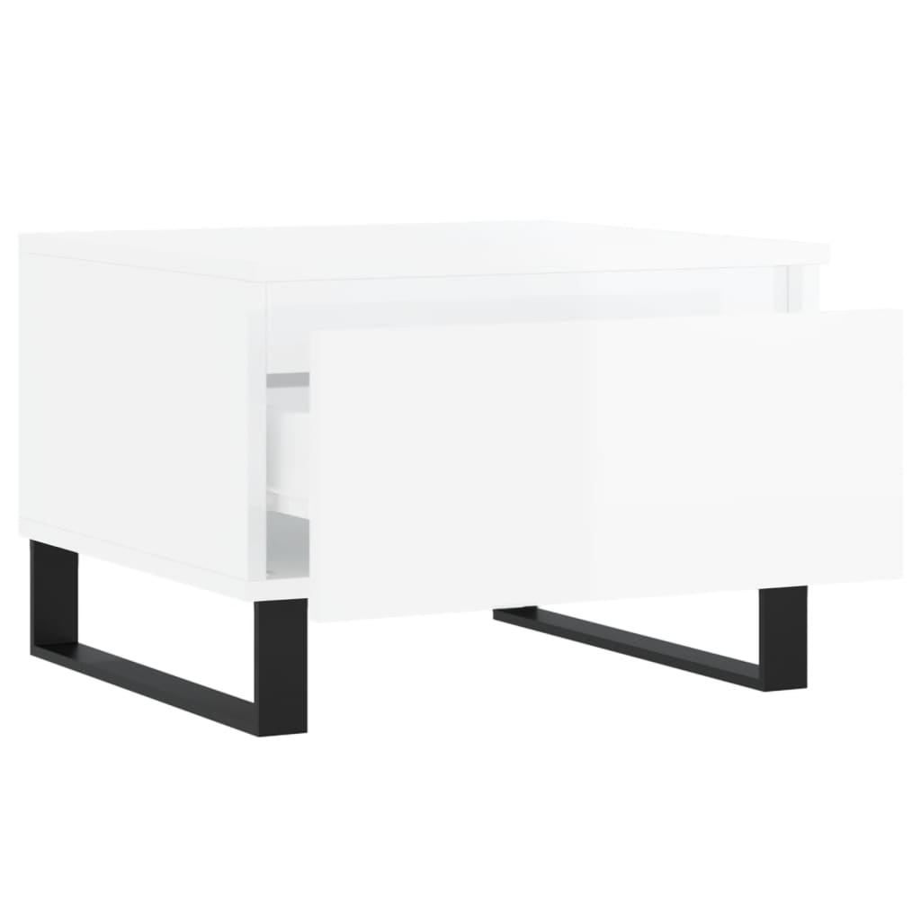 vidaXL Coffee Tables 2 pcs High Gloss White 50x46x35cm Engineered Wood