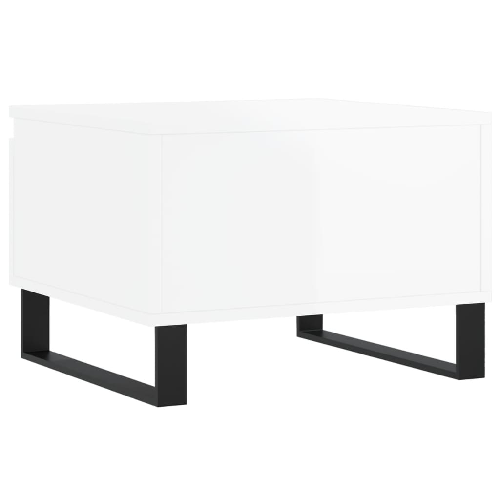 vidaXL Coffee Tables 2 pcs High Gloss White 50x46x35cm Engineered Wood