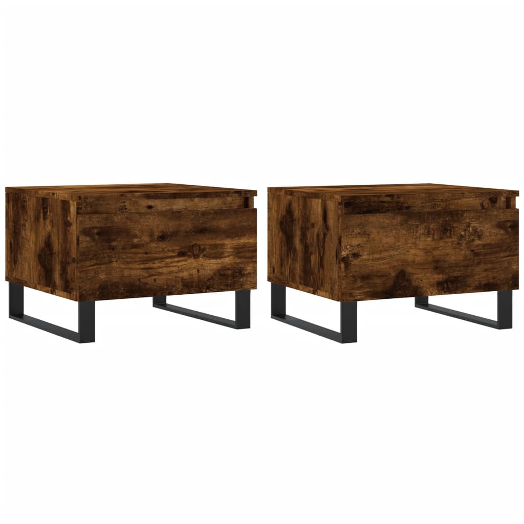 vidaXL Coffee Tables 2 pcs Smoked Oak 50x46x35 cm Engineered Wood