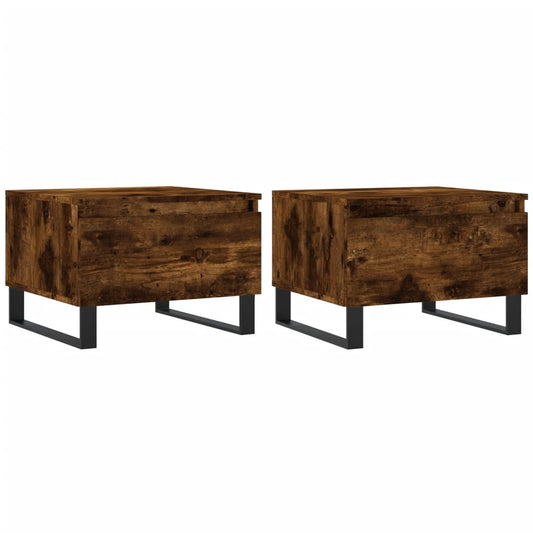 vidaXL Coffee Tables 2 pcs Smoked Oak 50x46x35 cm Engineered Wood