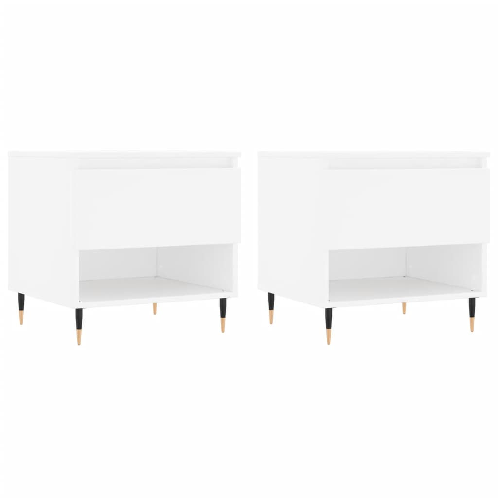 vidaXL Coffee Tables 2 pcs White 50x46x50 cm Engineered Wood