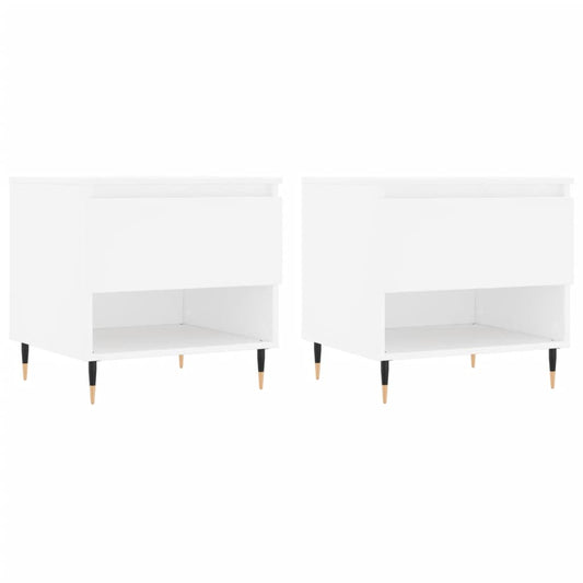 vidaXL Coffee Tables 2 pcs White 50x46x50 cm Engineered Wood