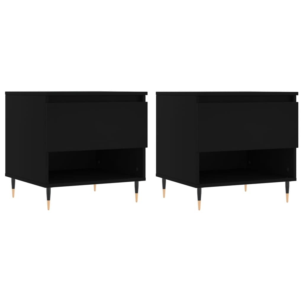 vidaXL Coffee Tables 2 pcs Black 50x46x50 cm Engineered Wood