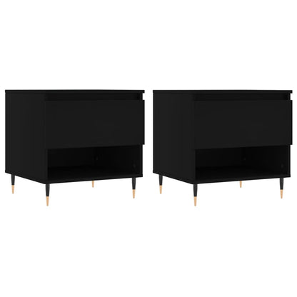vidaXL Coffee Tables 2 pcs Black 50x46x50 cm Engineered Wood