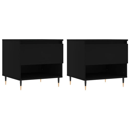 vidaXL Coffee Tables 2 pcs Black 50x46x50 cm Engineered Wood