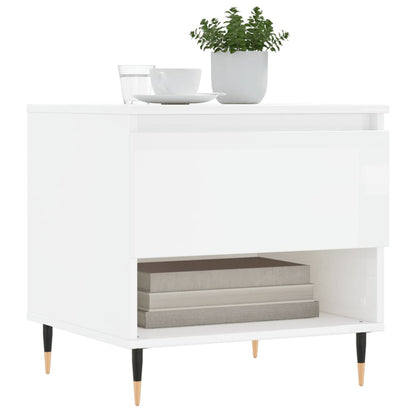vidaXL Coffee Tables 2 pcs High Gloss White 50x46x50cm Engineered Wood