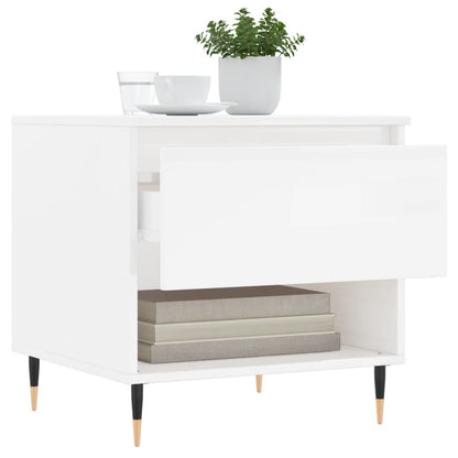 vidaXL Coffee Tables 2 pcs High Gloss White 50x46x50cm Engineered Wood