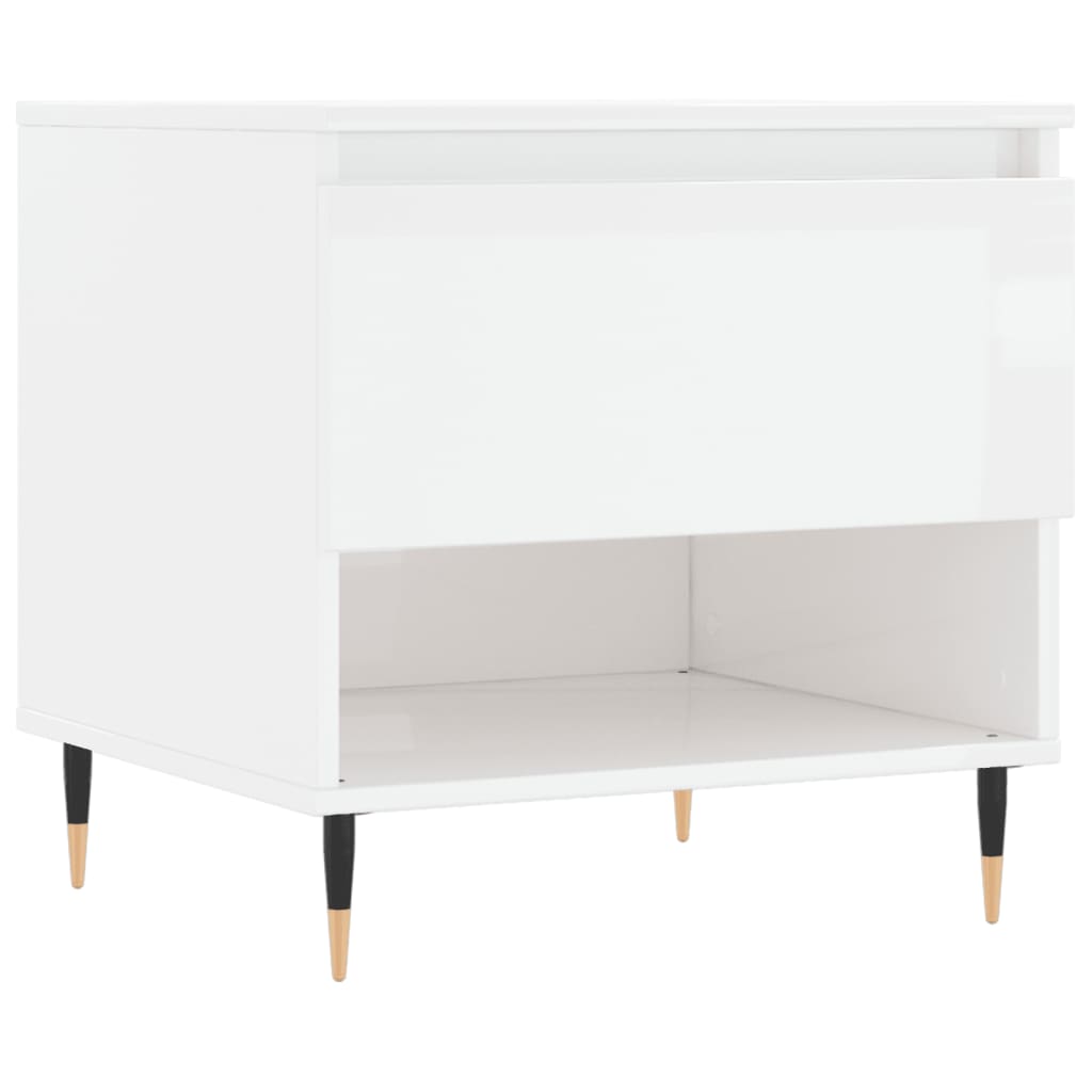 vidaXL Coffee Tables 2 pcs High Gloss White 50x46x50cm Engineered Wood