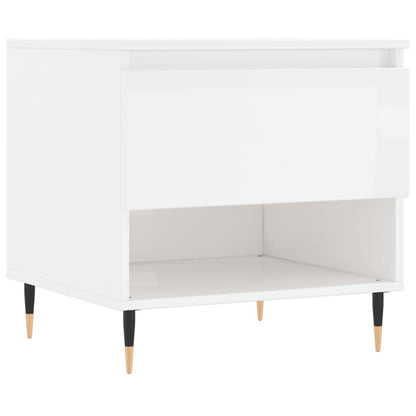 vidaXL Coffee Tables 2 pcs High Gloss White 50x46x50cm Engineered Wood