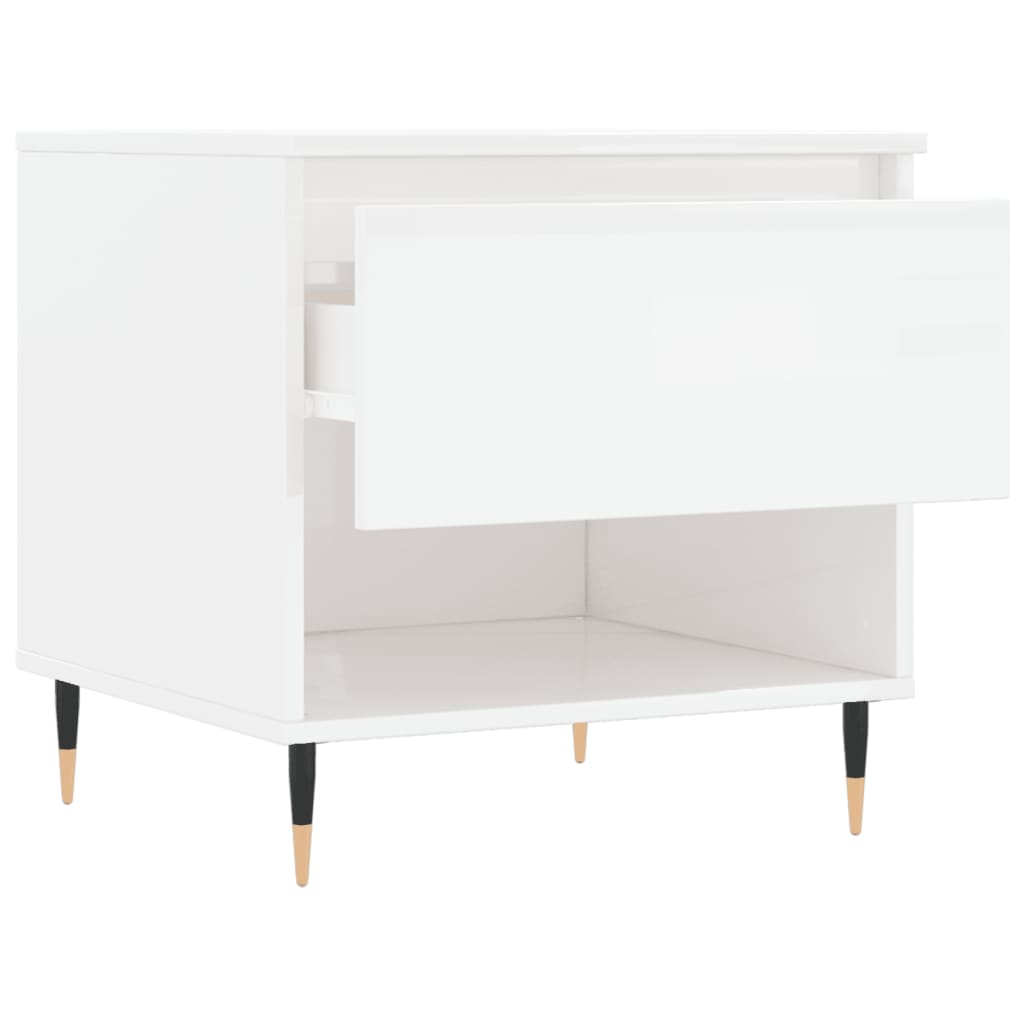 vidaXL Coffee Tables 2 pcs High Gloss White 50x46x50cm Engineered Wood