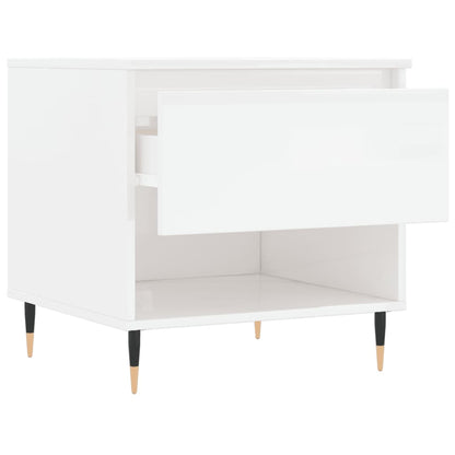 vidaXL Coffee Tables 2 pcs High Gloss White 50x46x50cm Engineered Wood