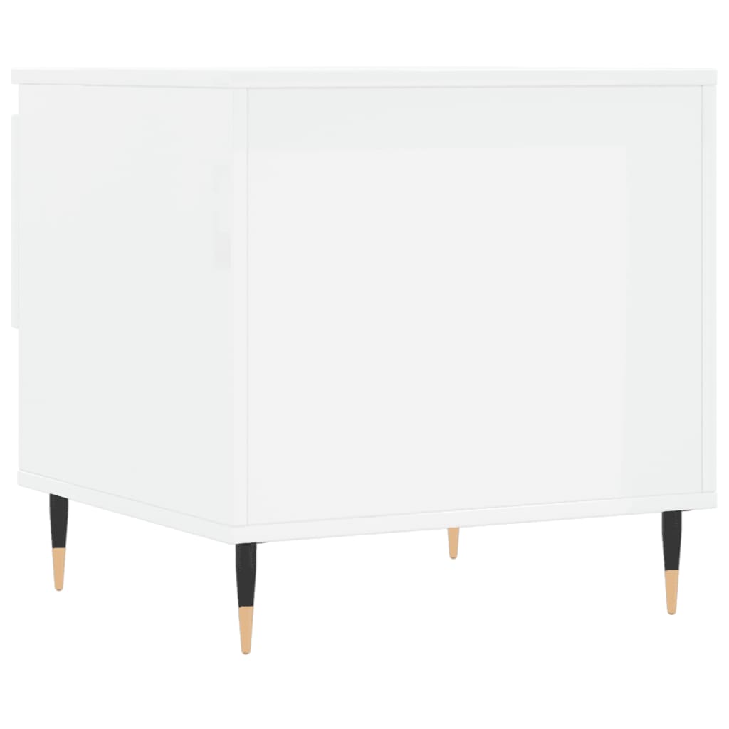 vidaXL Coffee Tables 2 pcs High Gloss White 50x46x50cm Engineered Wood