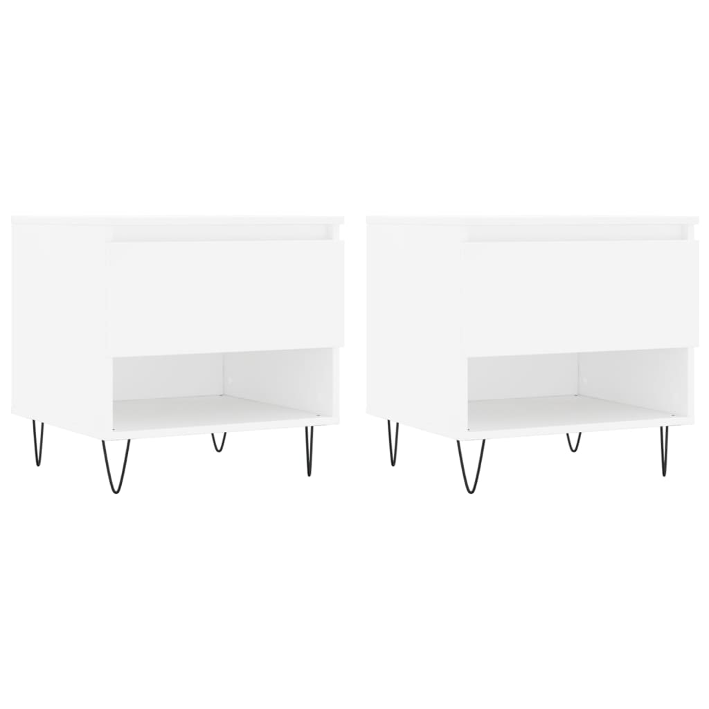 vidaXL Coffee Tables 2 pcs White 50x46x50 cm Engineered Wood