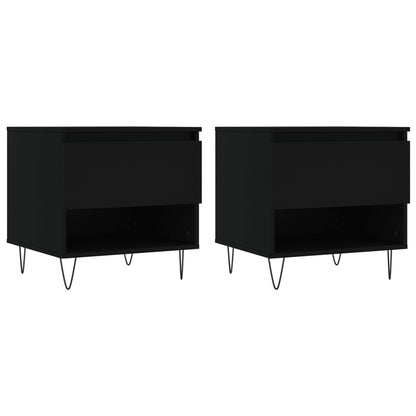 vidaXL Coffee Tables 2 pcs Black 50x46x50 cm Engineered Wood