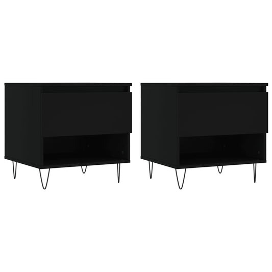 vidaXL Coffee Tables 2 pcs Black 50x46x50 cm Engineered Wood