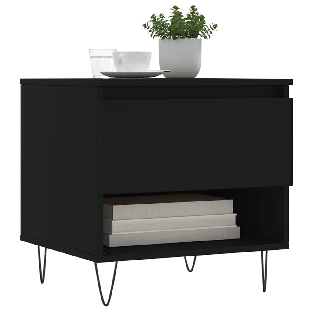 vidaXL Coffee Tables 2 pcs Black 50x46x50 cm Engineered Wood