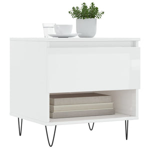 vidaXL Coffee Table High Gloss White 50x46x50 cm Engineered Wood
