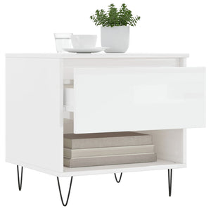 vidaXL Coffee Table High Gloss White 50x46x50 cm Engineered Wood