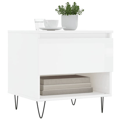 vidaXL Coffee Tables 2 pcs High Gloss White 50x46x50cm Engineered Wood